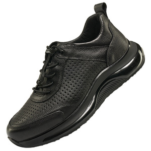 Men Genuine <b>Leather</b> Mesh Summer Breathable Cushioned <b>Sneakers</b> Rubber Outsole EVA Midsole - Product Image 4