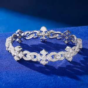 Bracelet cubain unisexe BRILLIANT DIAMANT 14 mm avec fermoir boîte, bijoux de mariage tendance, 34g, style hip-hop luxueux - Product Image 1
