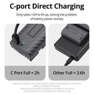 Batterie au Lithium FB LP-E6NH pour Appareil <span class=keywords><strong>Photo</strong></span> 2400mAh avec Port Type-C à Charge Directe pour Canon EOS R5 R6 <span class=keywords><strong>90D</strong></span> 80D 70D 60D - Product Image 3