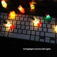 Guirlande lumineuse de Noël en forme de dessin animé, 1,4 m, 10 LED, blanc chaud, compatible avec le connecteur USB-C, câble de chargeur iPhone, IP44