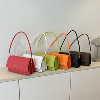 Damen Neue Mehrfarbige Einfarbige Bonbonfarben PU Reißverschluss Umhängetaschen Mode Damen Leder Quadratische Taschen Klapptaschen Damenhandtaschen