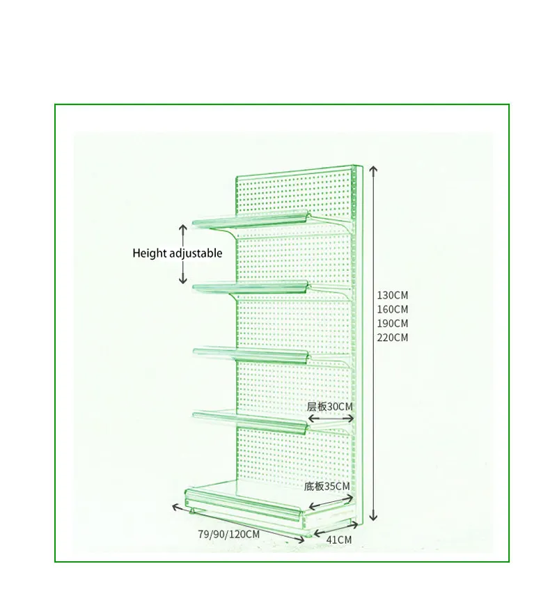 Customized Wholesale Supply Steel Metal Supermarket Display Shelves Use Department Snacks Stores