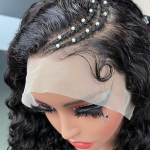 <b>Braid</b> Water Wave 13 by 4 Frontal Wig 100% Human Hair Guarantee Hair - Product Image 2