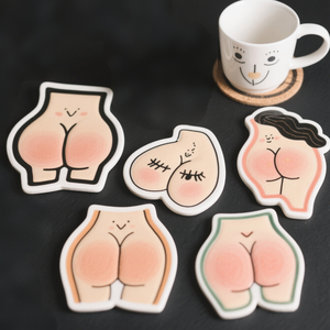 Nouvelle boîte à mouchoirs en céramique amusante en forme de fesses 2026, support de <span class=keywords><strong>papier</strong></span> <span class=keywords><strong>toilette</strong></span> mignon en forme de corps féminin pour réfrigérateur, 6,5x5,5x4,5 po - Product Image 4