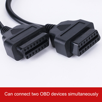Cable de Extensión Divisor OBD2 de 16 Pines Macho a Doble Hembra en Y