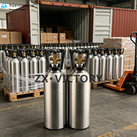 Cylindre de CO2 rechargeable en aluminium ZX, qualité alimentaire TPED, vente directe usine, OEM ODM, 0.6/6.7/13.4/20/50L pour système de soda domestique et industriel