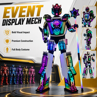 Costume de robot LED géant multicolore, armure de performance en mousse EVA, costume futuriste lumineux pour spectacle de scène en boîte de nuit