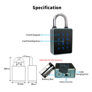 Cerradura Inteligente Digital con Teclado Inalámbrico TTLOCK APP <span class=keywords><strong>para</strong></span> Gimnasio, Almacenamiento, Equipaje, Impermeable, <span class=keywords><strong>para</strong></span> Exteriores, con NFC - Product Image 2