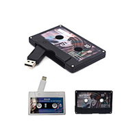 Clé USB en forme de bande personnalisée avec enregistreur vocal Conception de bande de cassette de 2 Go à 32 Go Pack mémoire de 128 Go dans une boîte cadeau