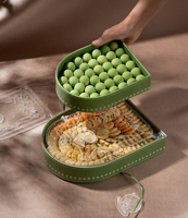 Boîtes cadeaux de luxe demi-cercle pour baklavas, coffret Ramadan, ensemble Eid, en cuir PU, boîte d'emballage personnalisée en acrylique transparent pour desserts et chocolats