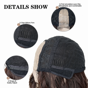 Perruque Lace Frontale Rouge Sirène, Cheveux Longs Ondulés Bouclés Effet Vague d'Eau, Sans Colle, avec Dentelle Réaliste Effet Cuir Chevelu, Bonnet Complet, Fabriquée à la Machine, Vente en Gros Senmu Beauty - Product Image 2