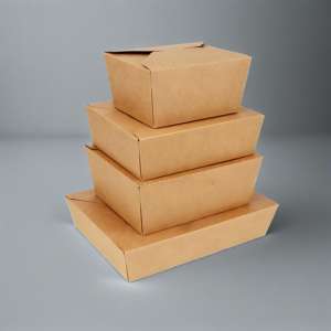 Caja de Almuerzo Desechable Impermeable de Papel Kraft, Contenedor de Papel Grueso para Comida para Llevar - Product Image 2