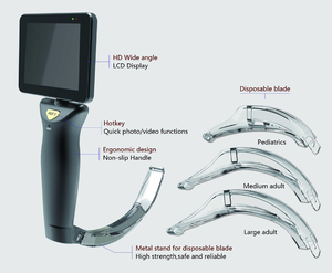 Laringoskop LED serat optik sekali pakai medis, dapat digunakan kembali/anestesi laringoskop - Product Image 6