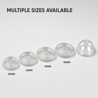 Couvercles en plastique PET anti-déversement à ouverture par poussée et tirage, transparents, avec trou pour paille, jetables, pour gobelets de boissons froides, bubble tea et jus
