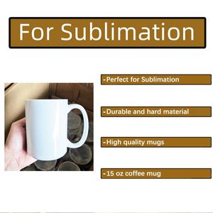 Tasses à imprimer 15 oz, vierges, en gros, personnalisables, blanches, 15 oz, tasses en céramique pour sublimation - Product Image 5
