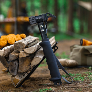Maillet de camping d'extérieur avec poignée en caoutchouc souple, marteau en acier moulé pour piquets de tente et bâche, outil de tirage de clous coupe-vent - Product Image 5