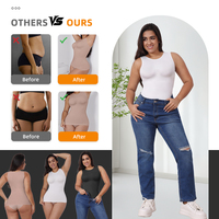 Camiseta sin mangas de compresión ligera para mujer, camisola de control de abdomen con cintura elástica para suavizar la figura, ideal para uso diario en primavera y verano.