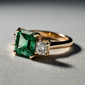 Anillo de Racimo Natural en Oro Amarillo, Joyería Fina de Diseño Floral Vintage, Piedra de Nacimiento de Mayo, Regalo de Alta Calidad, Lujo para Mujer - Product Image 3