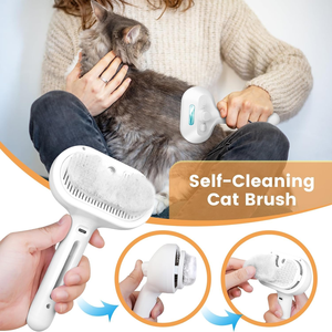 Brosse vapeur pour chat 3 en 1, brosse à poils pour animaux de compagnie, auto-nettoyante, antistatique, efficace pour l'élimination des poils, brosse de toilettage pour chat - Product Image 2