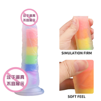 Dildo de simulación de pene transparente de cristal de varios tamaños, suave, de carne sintética, para masturbación femenina, venta al por mayor