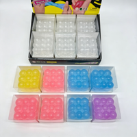 MultiBall Cubo Cuadrado de Gelatina, Juguete Antiestrés, Bola Elástica, Cubo de Cuentas Pastel, Juguete Sensorial para Alivio del Estrés y Juego Manual