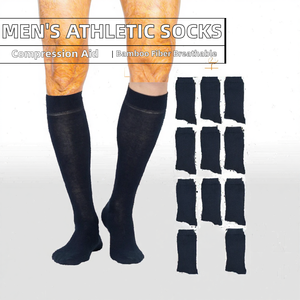 <b>Men's</b> Compression <b>Socks</b> Athletic <b>Long</b> <b>Socks</b> Knitted Sports Performance <b>Socks</b> Custom Logo for Running Basketball - Product Image 2