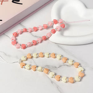 Mode coeur téléphone sangle lanière cristal perles téléphone portable chaîne accessoires charme pour téléphone portable pour iphone 16 pro max - Product Image 6