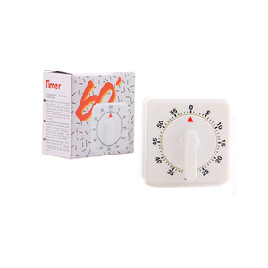 Mechanical Timer 60 Min Square White Easy Operation Kitchen Cooking Timer - Product Image 1