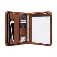 Classeur à anneaux spiralé A5 B5 personnalisable Journal en cuir PU avec fermeture éclair Journal Planner Compendium Classeur Cahier d'argent