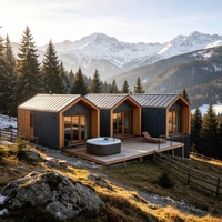 Cabane préfabriquée isolée en conteneur maritime, maison modulaire en conteneur maritime, chalet de montagne pour station de ski, hôtel de vacances