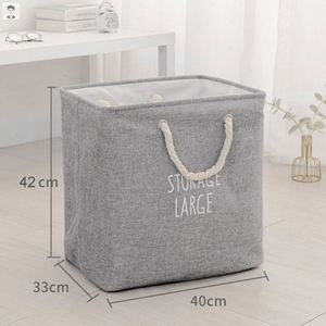 Panier de rangement épais en imitation lin sans couvercle, pliable, en tissu, pour vêtements et jouets - Product Image 4