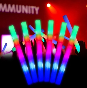 Custom Printing LOGO Glowing Colorful Foam Led Light up Portable RGB LED Concert Cheer Party Supplies