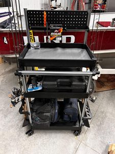 Usine Mobile Tackle 3 Tier Canne À Pêche Titulaire <span class=keywords><strong>Chariot</strong></span> avec Roues Canne À Pêche Titulaires De Pôle pour Garage - Product Image 3