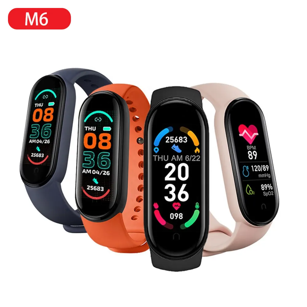 Pulsera inteligente M6, reloj deportivo con control del ritmo cardíaco y de la presión sanguínea, novedad