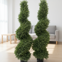 Boules de topiaire en plastique cèdre toutes saisons pour extérieur 180-240CM, arbres artificiels en spirale, écologiques, réalistes, résistants aux UV et ignifuges