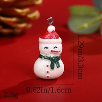 Pendentif de Noël en résine, motif bonhomme de neige et Père Noël, mignon et de style dessin animé, idéal pour la fabrication de bijoux - Vente en gros