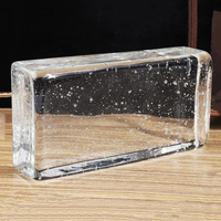Bloc de verre de briques de verre cuboïde multicolore rectangulaire à bord lisse décoratif en gros à bas prix