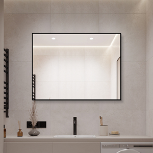 Specchio da Bagno con Cornice in Alluminio Nero 24x32 Pollici, Specchio da Parete HD Senza Rame Argento, da Appendere Orizzontalmente o Verticalmente - Product Image 3