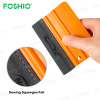 Outil de pose de film pour vitres Foshio, en feutre Alcantara personnalisé, avec ligne de couture, outil de pose de vinyle en feutre