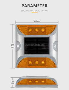 6 LED de advertencia de tráfico Led luces de jardín solares Cat <span class=keywords><strong>Eye</strong></span> Road Stud con IP68 Luz de marcado de entrada solar subterránea inalámbrica - Product Image 3