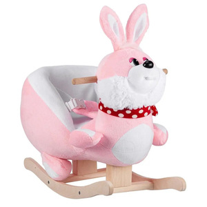 LULU LLTCAE Cheval à <span class=keywords><strong>bascule</strong></span> en <span class=keywords><strong>peluche</strong></span> en forme de lapin pour enfants - Product Image 4