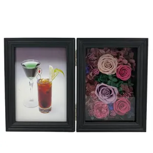 Dia dos Namorados Presente Flor Shadow Box Romântico Rose Preservado Flor Photo Frame Com Frente Abertura Forever Flower Shadow Box