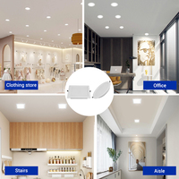 Plafonnier LED encastré rond ou carré en plastique haute luminosité pour bureau, magasin, maison, 12W, 18W, 24W, 36W