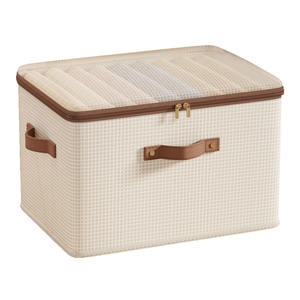 Boîte de rangement en maille à glissière avec couvercle, organisateur de garde-robe pliable étanche à l'humidité, organisateur de vêtements de placard ventilé - Product Image 1