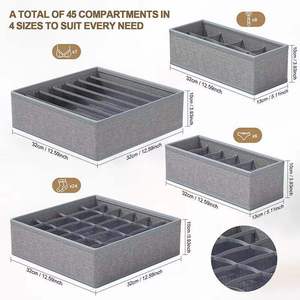 Épaissie Nouveau Compartiment Boîte De Rangement Culottes Chaussettes Boîte De Rangement Armoire Tiroir Grille Sous-Vêtements Tiroir Organisateurs - Product Image 3