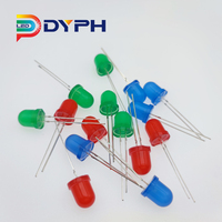 Diodes électroluminescente LED fabrication, lot de 10 diodes lumineuses, rondes, rouge, bleu, 8mm 10mm