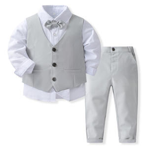 Bébé garçon vêtements <span class=keywords><strong>de</strong></span> <span class=keywords><strong>mariage</strong></span> anneau porteur <span class=keywords><strong>tenue</strong></span> costume formel enfants ensemble enfants fête vêtements Gentleman garçon vêtements ensemble anniversaire - Product Image 3