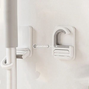 Mop Holder No Punching Fixture Self-adhesive Mop Clip <b>Hook</b> Bathroom <b>Hanging</b> Rack Powerful Wall <b>Hanging</b> Storage Adhesive <b>Hook</b> - Product Image 3