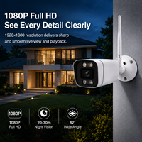 Cámara de Seguridad WiFi para Exteriores 1080P, Detección Humana, Visión Nocturna, Audio Bidireccional, Sistema de Alarma, Verificación de Video