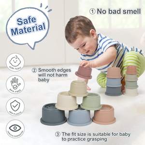 2025 Hot Seller giocattoli da bagno per neonati e bambini giocattoli di smistamento di nidificazione giocattolo Set Montessori impilamento tazze per bambini 1-3 - Product Image 4